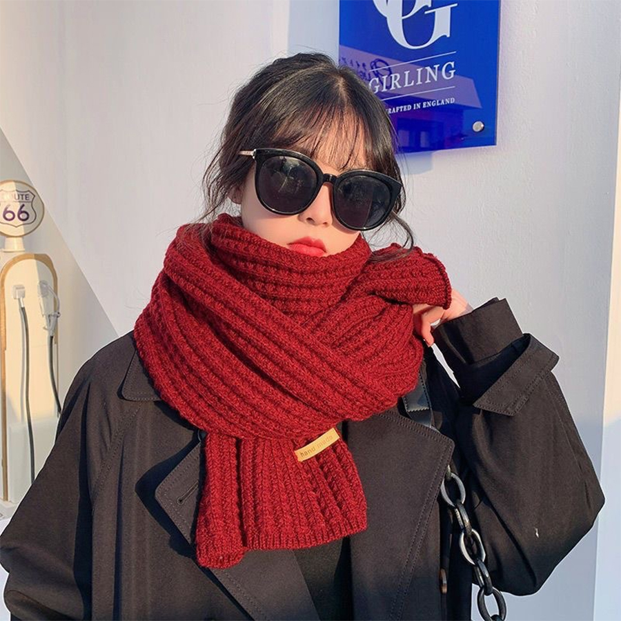 Men Scarf Wool - Kalın Kablo Örgü Sıcak Kaşmir Atkı