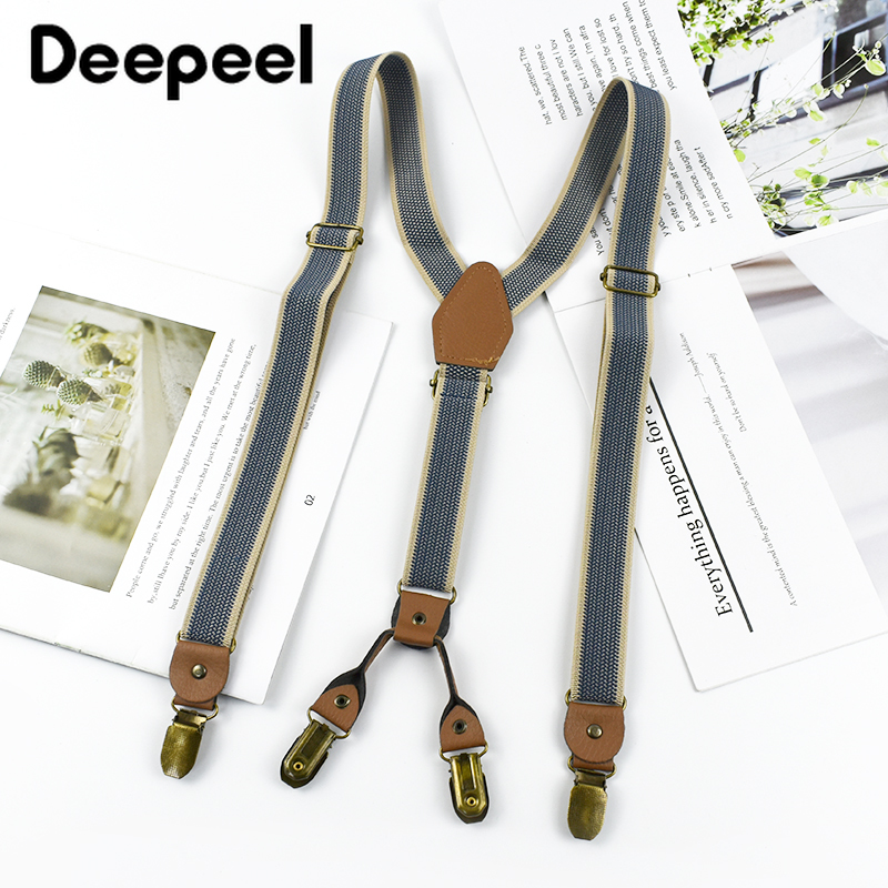 Suspenders Clip Men - 1 adet Deepeel 2/2.5*120 cm Retro