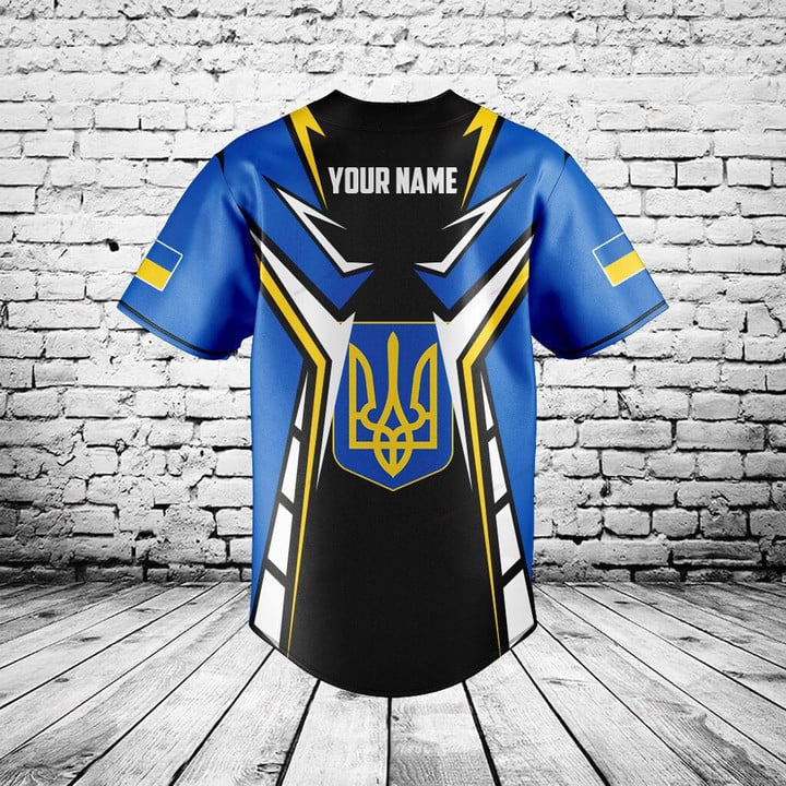 Mens Fashion Baseball Jersey - Özel İsimli Ukrayna Kalkanı Grafik Baskılı