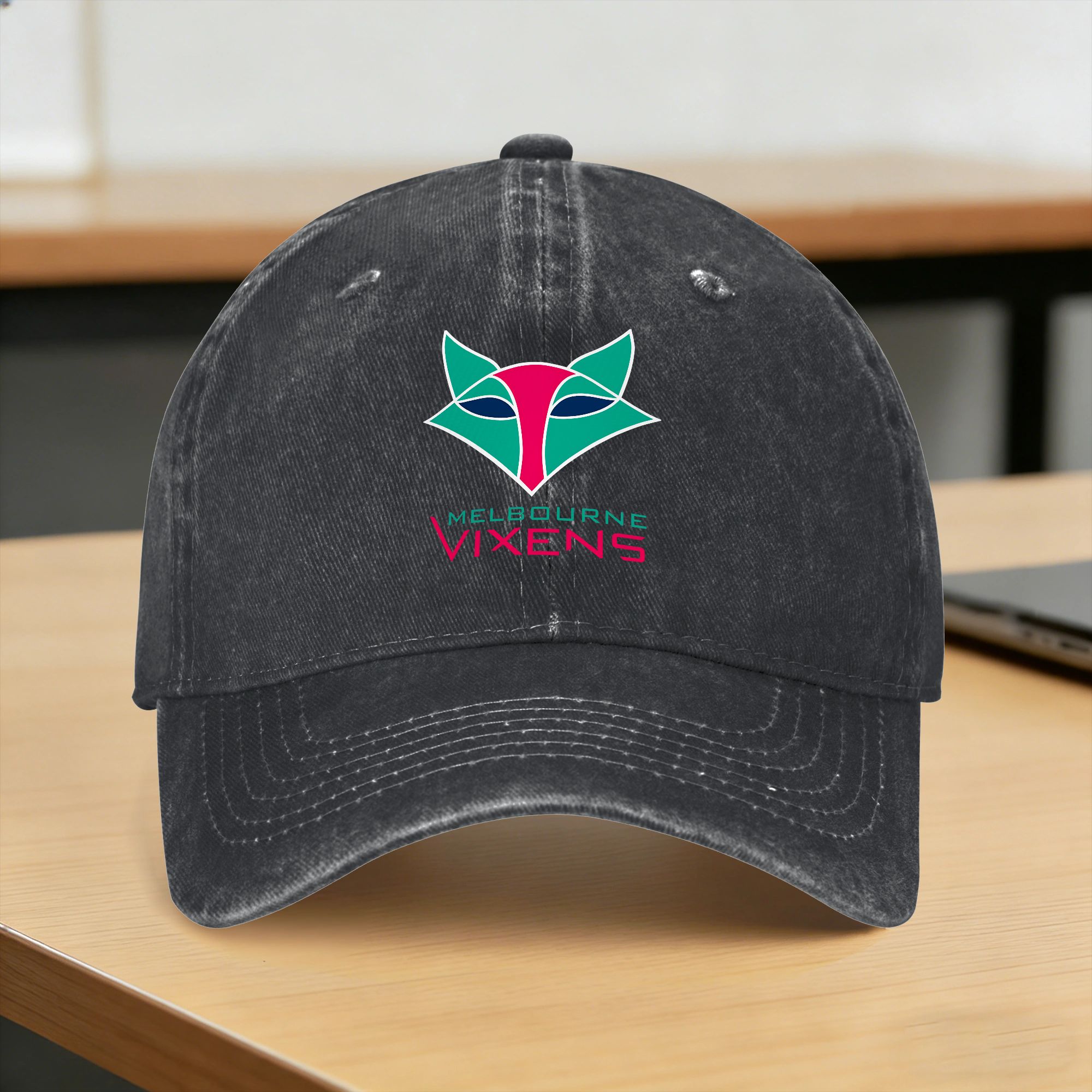Mens Fashion Melbourne - Melbourne Vixens 2026 Yıkanmış Beyzbol Şapkası