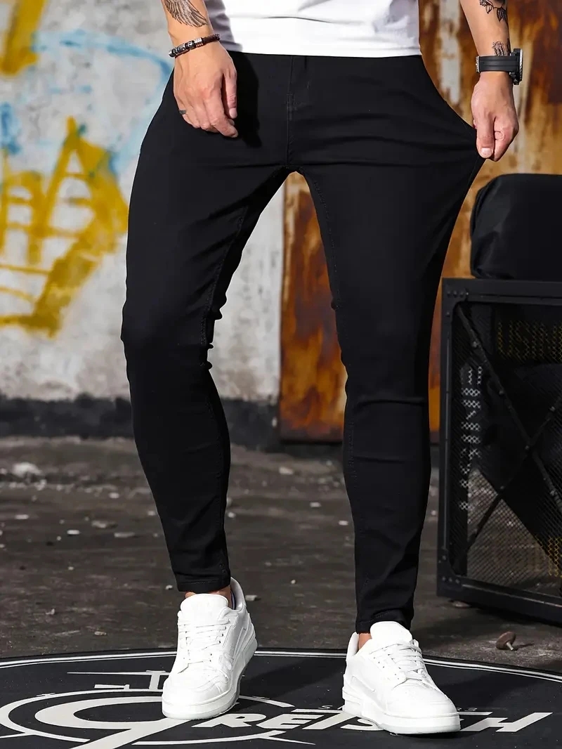 Skinny Jeans Ripped - Erkek Kot Pantolon Gökyüzü Mavisi Siyah