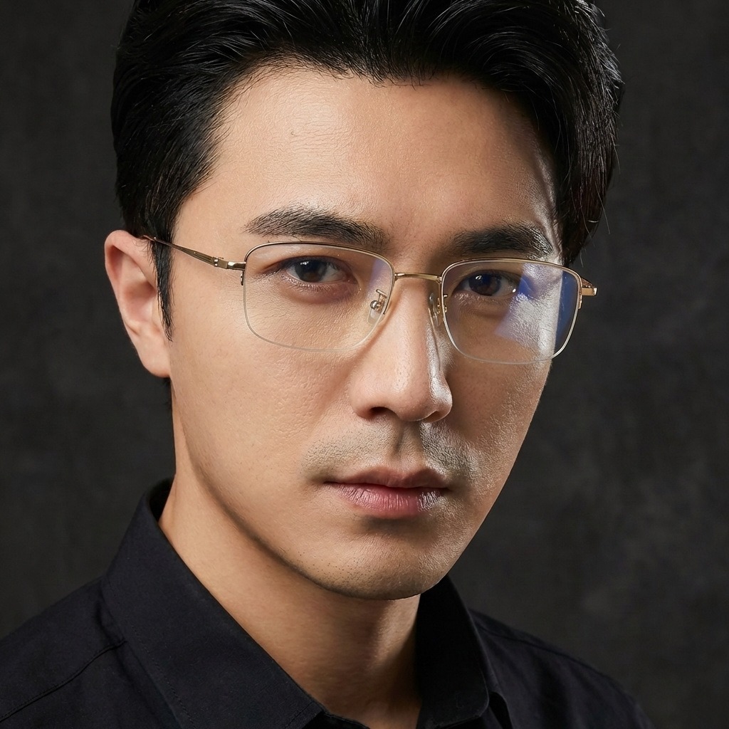 Men'S Fashion Non Prescription Glasses - Modaya Uygun İş Tipi Saf Titanyum