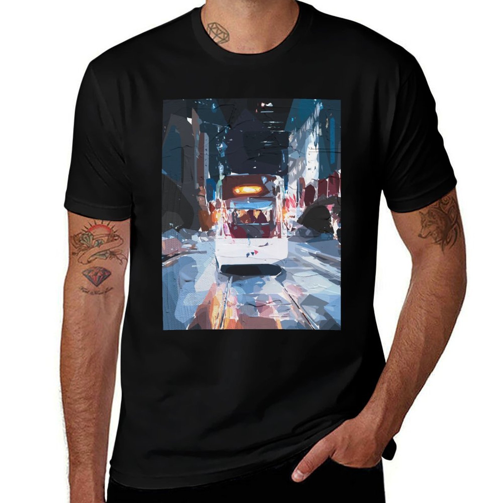 Mens Fashion Melbourne - Melbourne Trams Tişört Modası Günlük Kısa