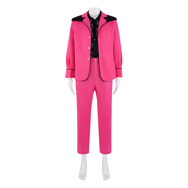 Mens Fashion Dress Shirts - Film Elvis Presley Kostüm Pembe Lacket