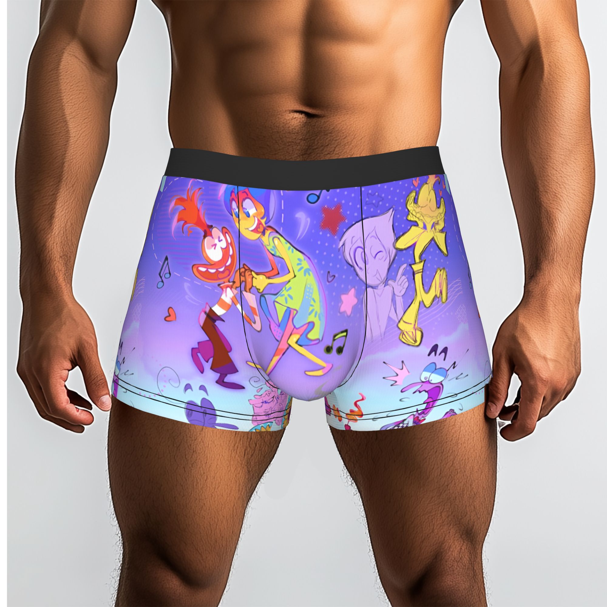 Men'S Fashion Underwear - Özel Tasarımlı Karikatürlü Erkek Boxer Şortları,