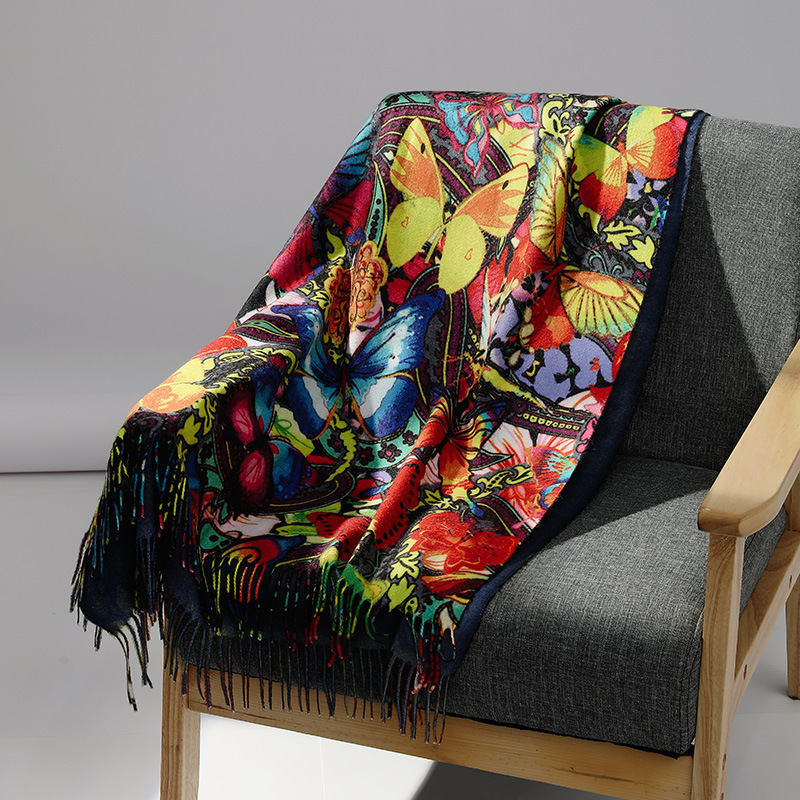 Men Scarf Wool - Lüks Marka Yağlıboya Kaşmir Eşarp Kadınlar