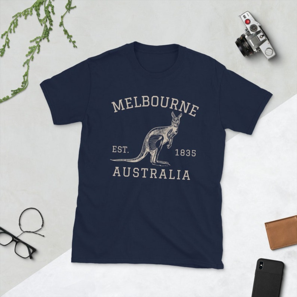 Mens Fashion Melbourne - Melbourne Avustralya T-Shirt Avustralya Kanguru Gömlek