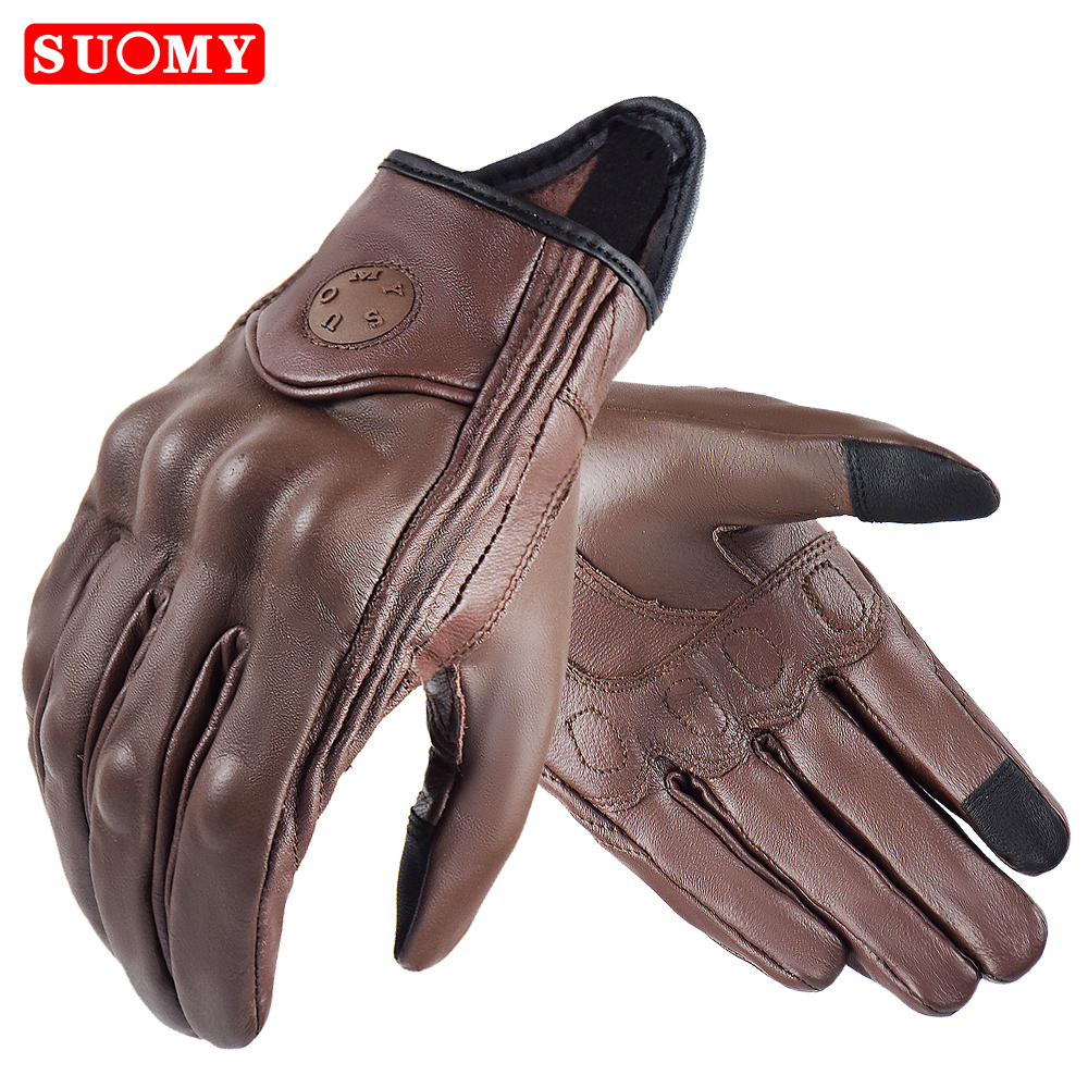 Men'S Fashion Gloves - Suomy Vintage Keçi Derisi motosiklet eldivenleri