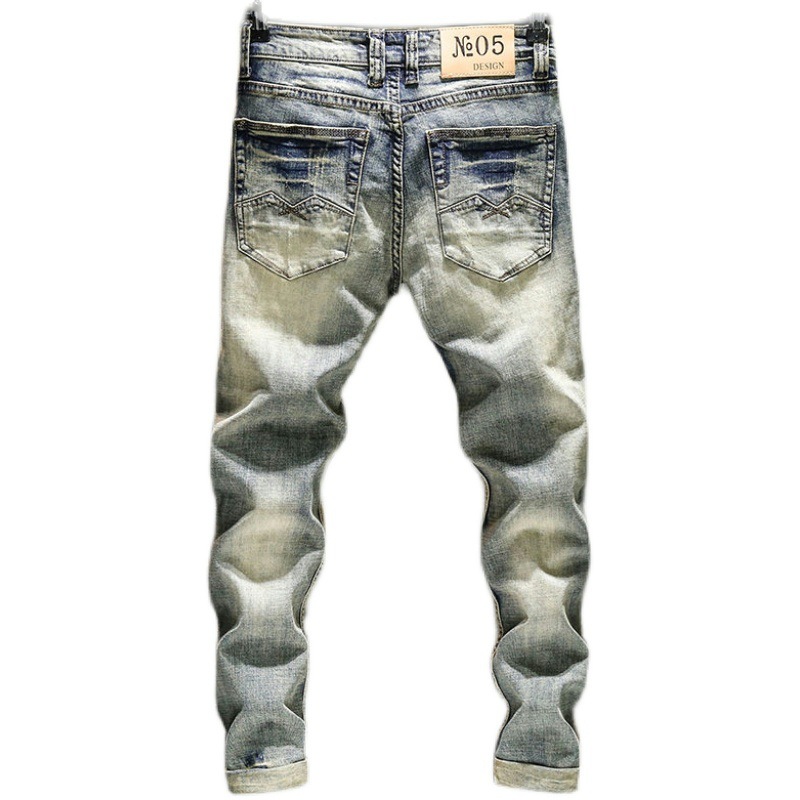 Skinny Jeans Ripped - Elastik eski pantolon erkek kot 2022