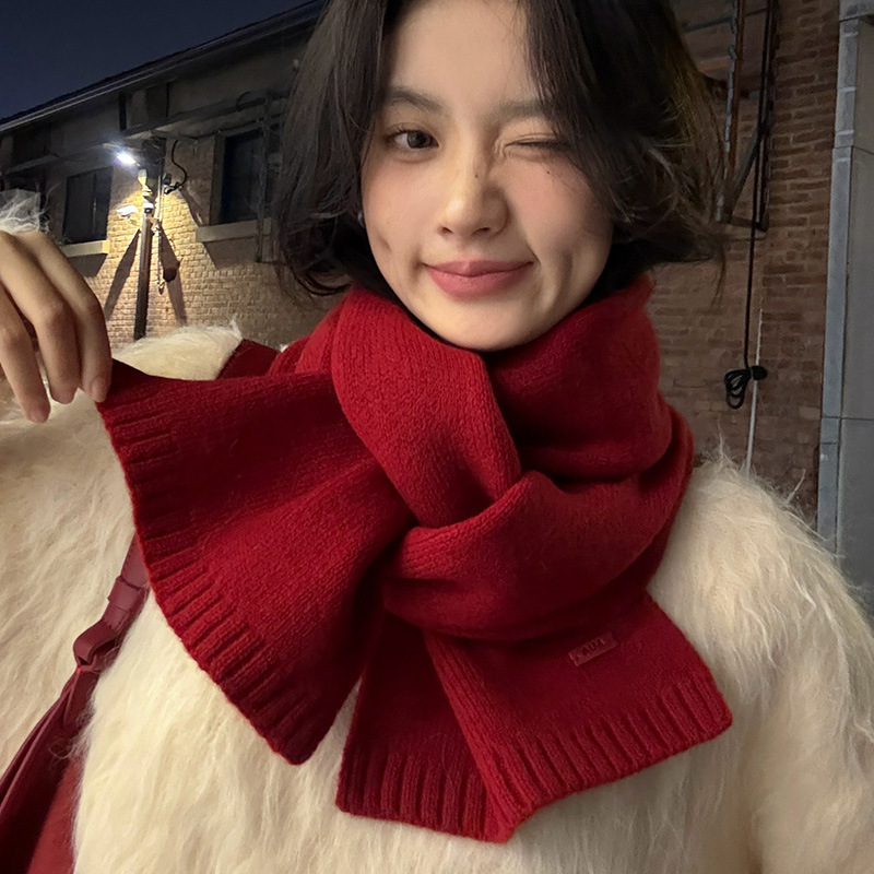 Men Scarf Wool - Düz Renk %100 Saf Yün Boyun