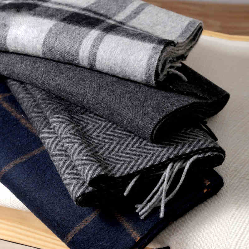 Men Scarf Wool - Pashmina eşarp erkekler kış şerit katı