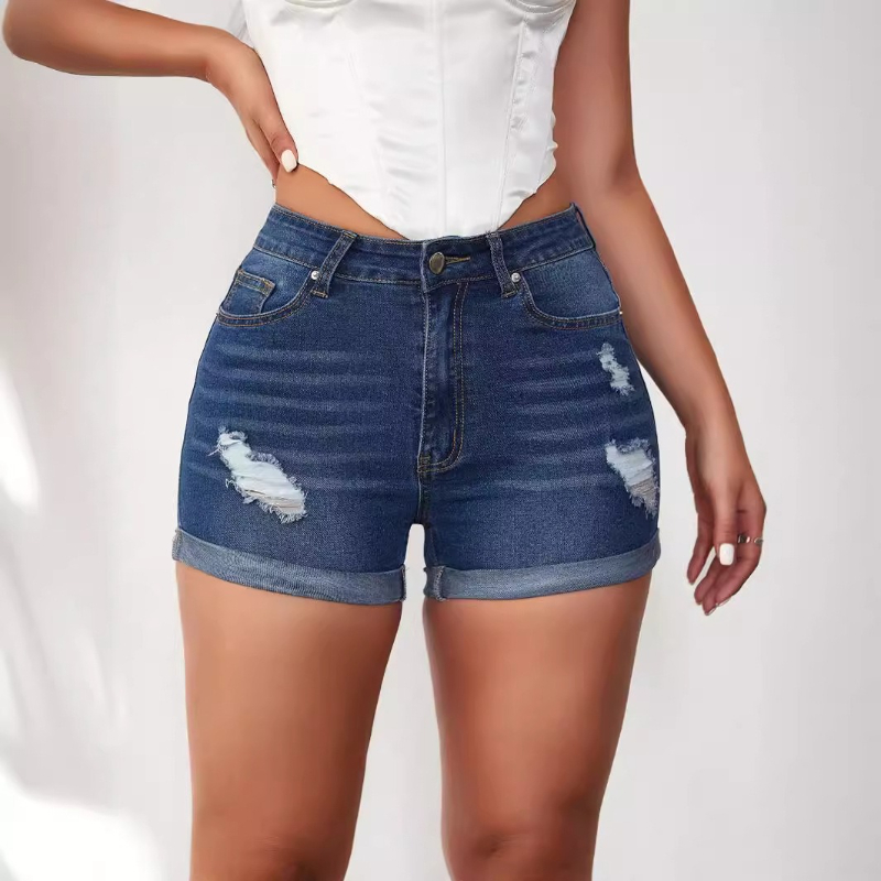 Skinny Jeans Ripped - Kadın Kot Yüksek Bel Pantolon Yırtık