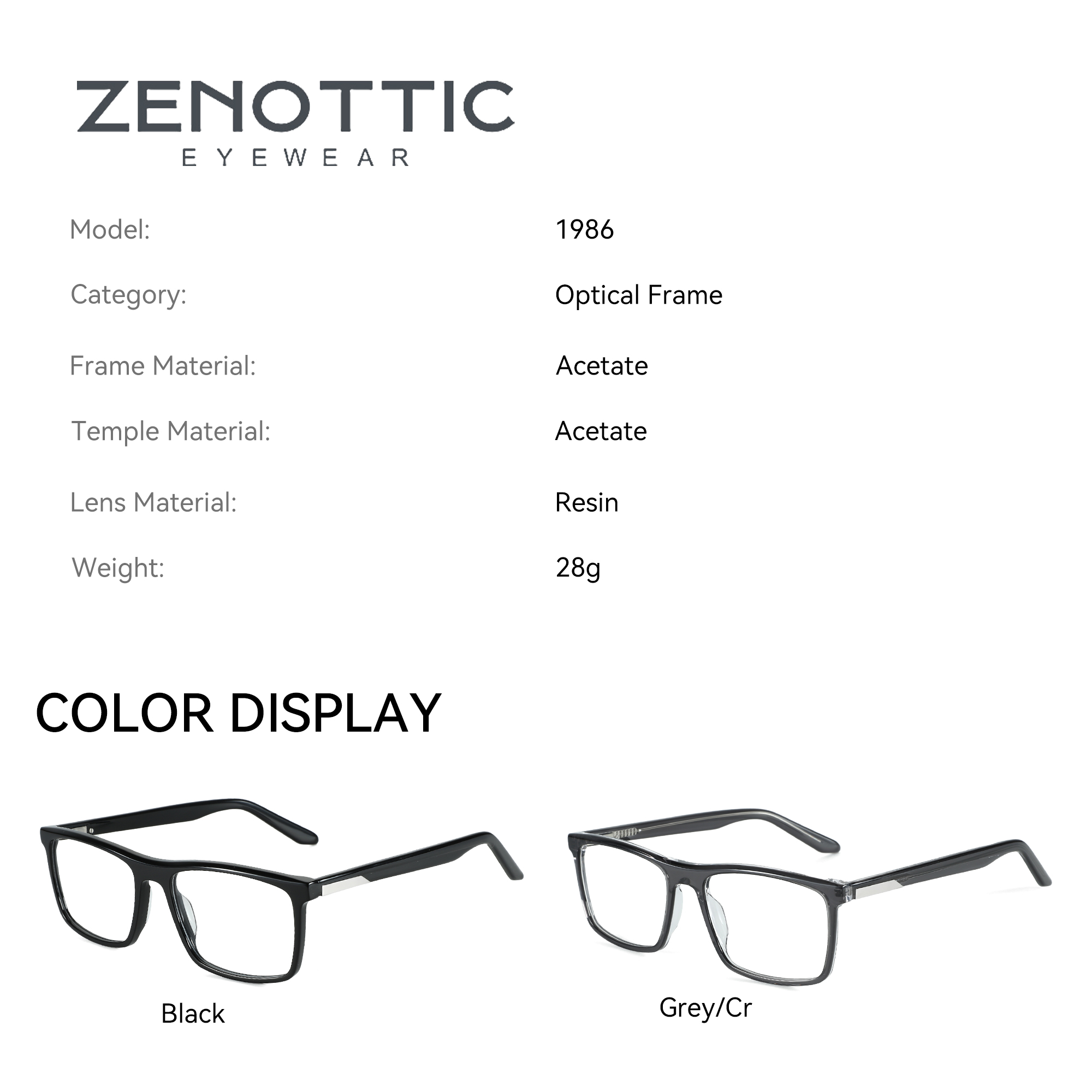 ZENOTTIC Trend Asetat Optik Gö - Men'S Fashion Non Prescription Glasses incelemesi ve fiyatı