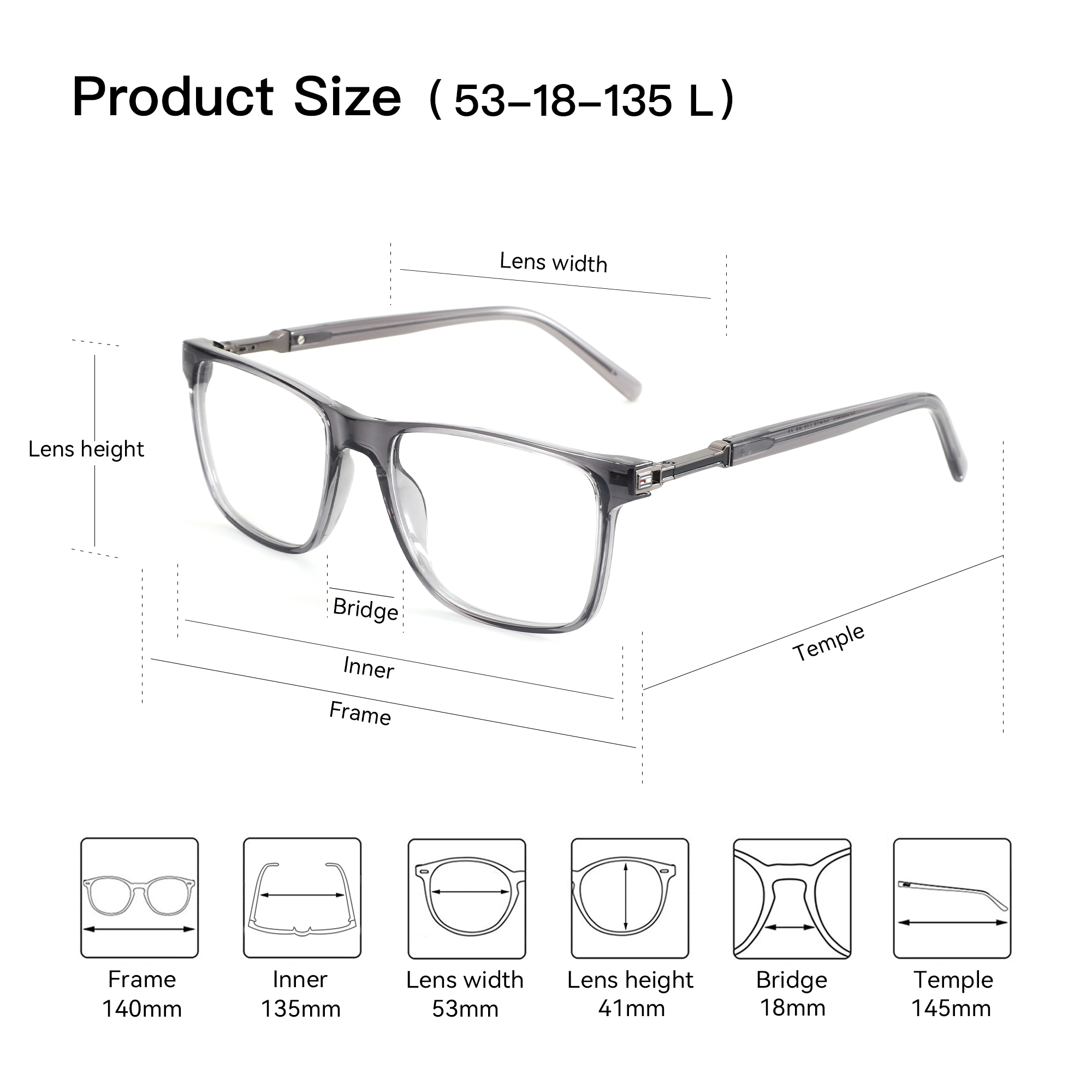 BLUEMOKY Moda Asetat Erkek Göz - Men'S Fashion Non Prescription Glasses incelemesi ve fiyatı